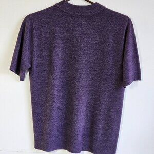 Women's Sag Harbor Petites Deep Purple Sweater - Medium